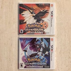 New Pokemon Ultra Sun Nintendo 3DS Game & Pokemon Ultra Moon 3DS Games Sealed